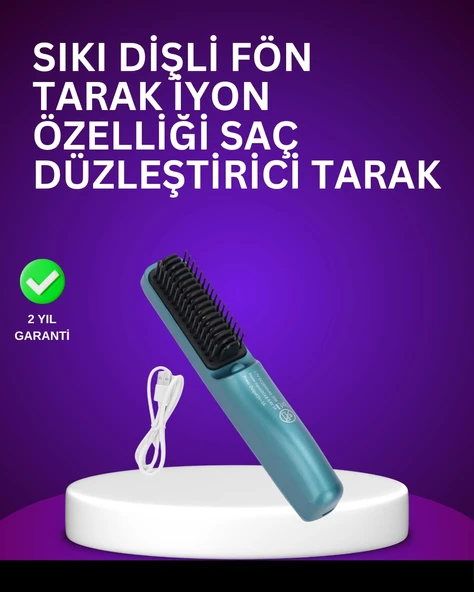 İyon Teknolojili Düzleştirici Tarak – 20 Saniyede Isınır ürün görseli 1