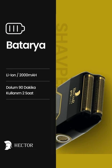 Hector ShaVper Titanyum Kaplama Başlıklı Sıfırlama Makinesi 11.000 RPM Gold-Siyah - 5
