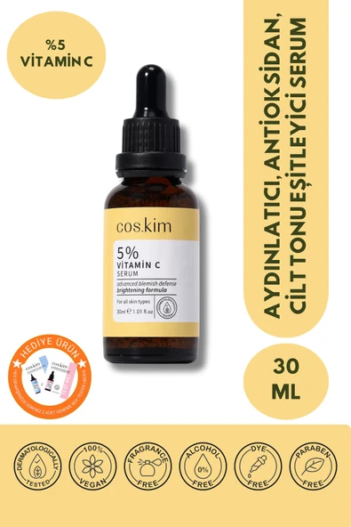 %5 C Vitamini Serum 30 ml | %2 Niacinamide, Leke Karşıtı, Aydınlatıcı, Ton Eşitleyici