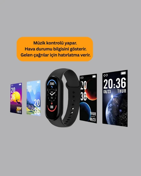 Akıllı Bileklik – Kalp Atışı, Uyku, Adımsayar ve Bildirim Takibi - Resim 3