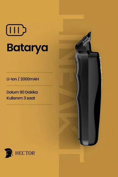 Hector Linear T Saç Sakal Sıfırlama ve Çizim Makinesi 11.200 RPM Gold-Siyah - 4