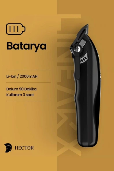 Hector Linear X Saç Kesim ve Çizim Makinesi 11.200 RPM Gold-Siyah - 3