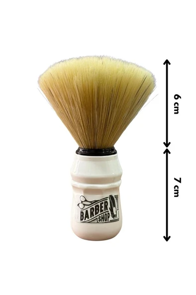 Emre Fırça Plastik Saplı Premium Sentetik Sakal Fırçası Beyaz - 2