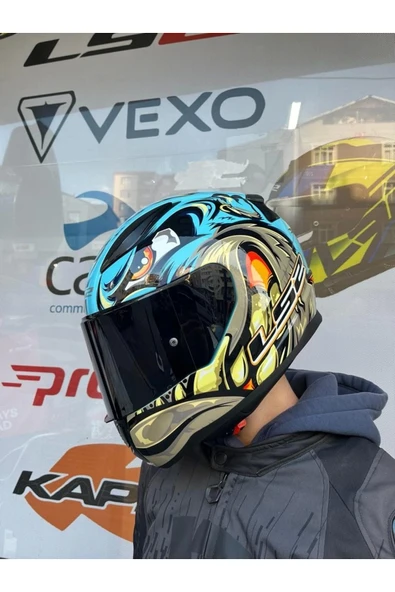 LS2 RAPID 2 NEO MAVİ-MOR KASK - SİYAH VİZÖR ürün görseli