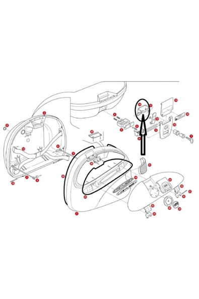 Givi Z312 Çanta Tabla Dügmesı Montaj Sacı E26-E29-E300-E30-E33-E41-E42-E360-E280-E46-E460 ürün görseli