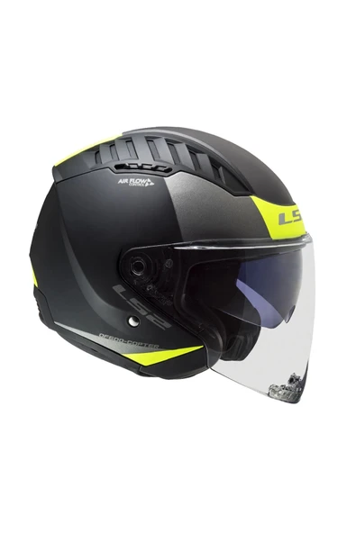 LS2 COPTER 2 URBANE MAT SİYAH-NEON SARI KASK - Resim 6