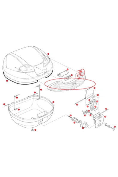 Givi Gıvı Z1648r Çanta Reflektörü Orta Kırmızı E340 - Resim 2