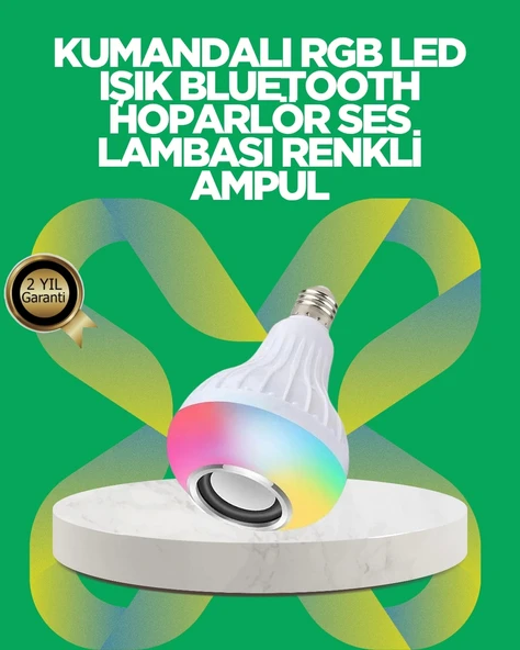 Bluetooth Hoparlörlü LED Ampul – 12W Enerji Tasarruflu ürün görseli 1