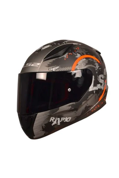 LS2 Rapıd 2 Cırcle Mat Tıtanıum-turuncu Kask ( Siyah Beyaz Cam ) ürün görseli