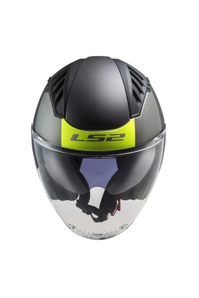 LS2 COPTER 2 URBANE MAT SİYAH-NEON SARI KASK - Resim 4