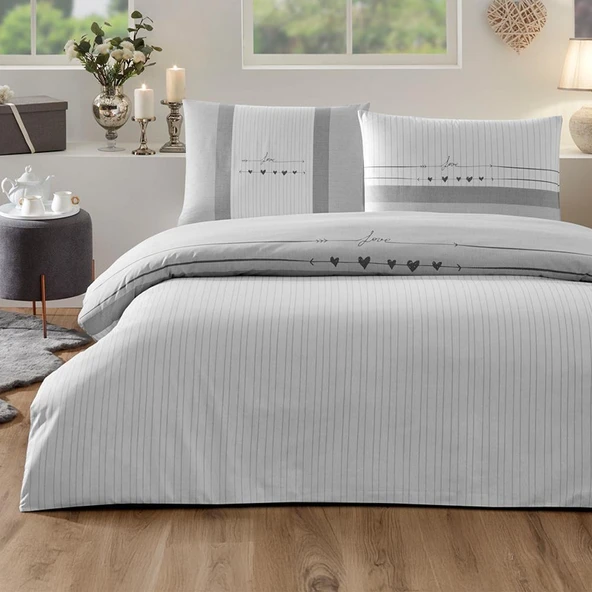 Özdilek Çift Kişilik Nev Nevresim Takımı Heartbeat Somon ürün görseli