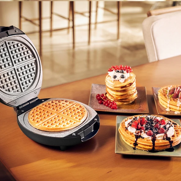 Karaca Funday Çıkarılabilir Plakalı Waffle Makinesi 1000W Redgold - 5