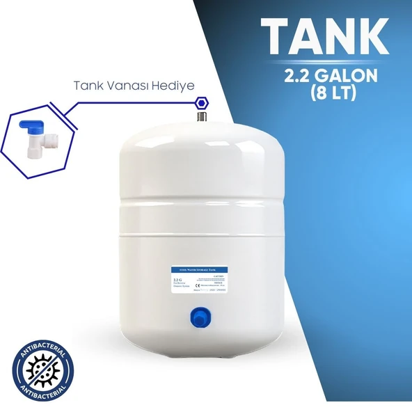 8 Litre Metal Tank 2.2 Galon Su Arıtma Tankı ürün görseli