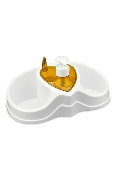 Bulaşık Temizlik Seti, Sünger Fırça Deterjan Bölmeli Bulaşık Deterjanlığı Sabunluk + Bulaşık Fırçası - Resim 3