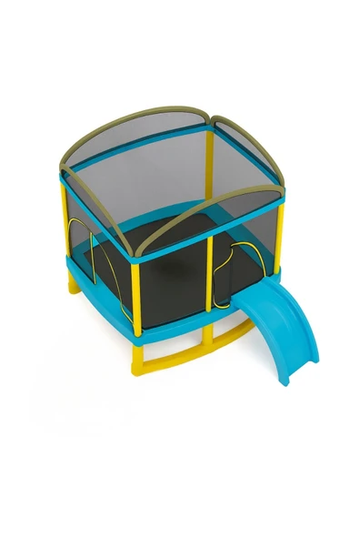 HEPİTOP Fileli Trambolin ve Kaydıraklı Oyun Seti – 180x130 cm | Güvenli Dış Mekan Oyun Alanı - 2