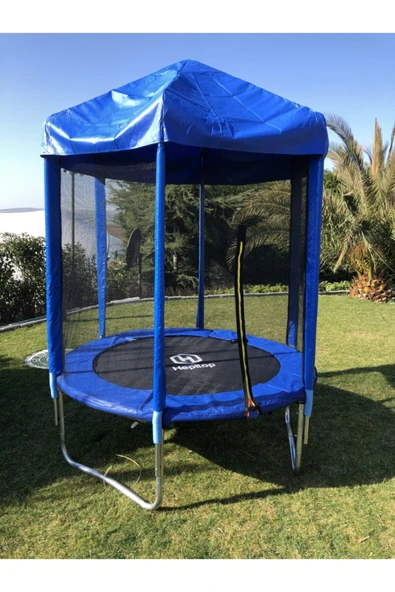 HEPİTOP 183 Cm Outdoor Bahçe Tipi Trambolin File Korumalı Büyük Boy Çatılı Trambolin 183cm