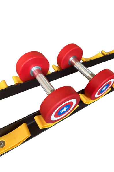 HEPİTOP 18’li Profesyonel 3 Katlı Çelik Dumbell Sehpası – Sağlam & Kaymaz Dumbell Rack - 3