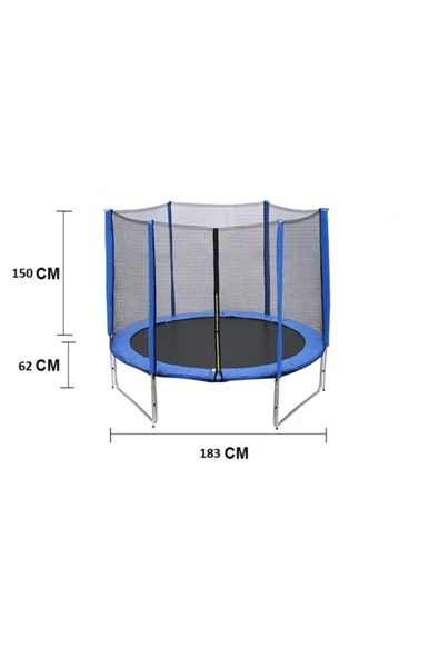 HEPİTOP 183 Cm Outdoor Bahçe Tipi Trambolin File Korumalı Büyük Boy Çatılı Trambolin 183cm - 5