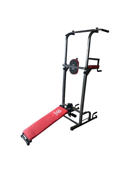 HEPİTOP Hepitop Güç Kulesi Fitness Çalışma İstasyonu, Mekik Sehpası, Tutamaklar ve Bacak Uzatmaları Dips - 1