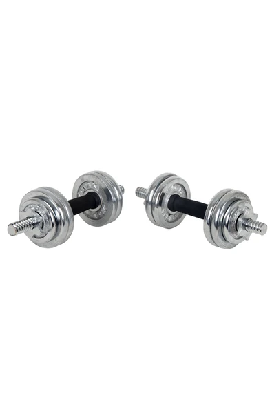 HEPİTOP Çantalı Döküm Plaka Dambıl Seti 15 Kg Krom Dumbbell Set