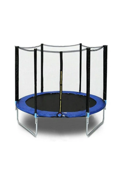 HEPİTOP Büyük Boy File Korumalı 244 Cm Trambolin Outdoor Bahçe Tipi Güvenlik Fileli 8 Ft Trambolin - 1