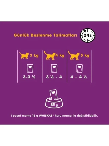 Whiskas Pouch Tavuklu Yetişkin Kedi 85GR x 12 Adet - 3