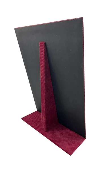 Keten Kumaş Bordo Renk 35/25 Cm Ayaklı Tırnaklı Tesbih Yüzük Kombin Sergileme Standı - 5