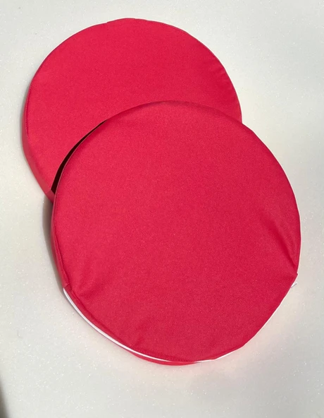 Elyaf Sepeti 35*5 Bahçe/Kreş/Okul Su Geçirmez  Kılıflı Fermuarlı Yuvarlak Yer Minderi - 4