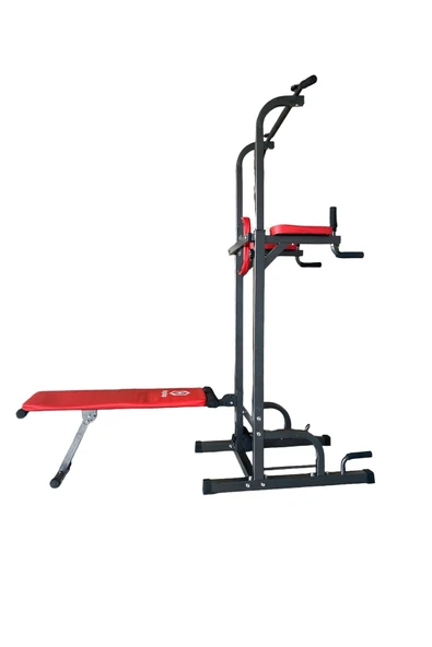 HEPİTOP Hepitop Güç Kulesi Fitness Çalışma İstasyonu, Mekik Sehpası, Tutamaklar ve Bacak Uzatmaları Dips - 3