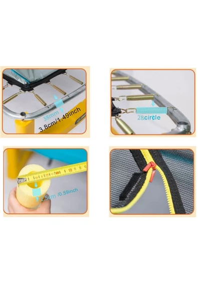 HEPİTOP Fileli Trambolin ve Kaydıraklı Oyun Seti – 180x130 cm | Güvenli Dış Mekan Oyun Alanı - 8