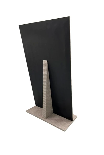 Keten Kumaş Sütlü Kahve 45/25Cm Ayaklı Tırnaklı Tesbih Yüzük Kombin Sergileme Standı - Resim 3