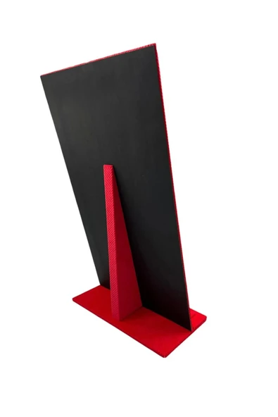 Keten Kumaş Kırmızı Renk 45/25 Cm Ayaklı Tırnaklı Tesbih Yüzük Kombin Sergileme Standı - Resim 3