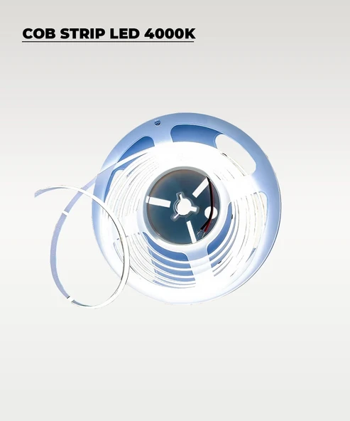 12V COB Şerit Led Beyaz Işık  - Metrede 360 Led - 5 Metre - 2
