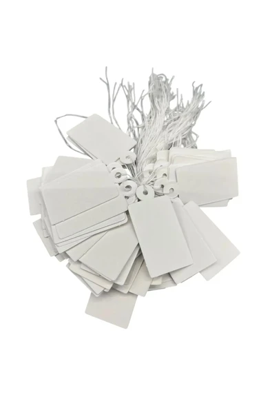 Büyük Boy Beyaz Renk 3/2cm 80 Adet Karton İpli Fiyat Etiketi ürün görseli