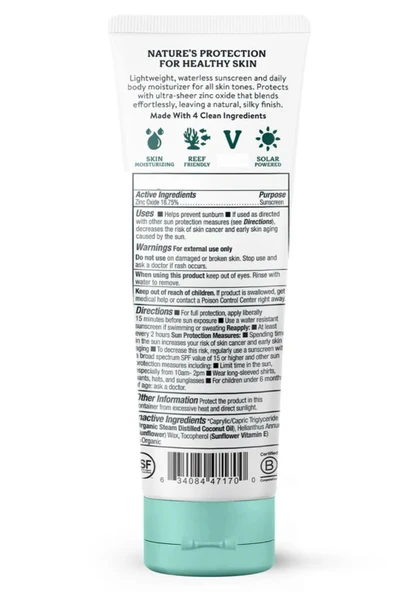Badger Daily Mineral Güneş Kremi SPF30 | Organik & Temiz İçerikli Fiziksel Koruyucu | Beyaz İz Bırakmaz | Yüz ve Vücut İçin | 118ml - Resim 2
