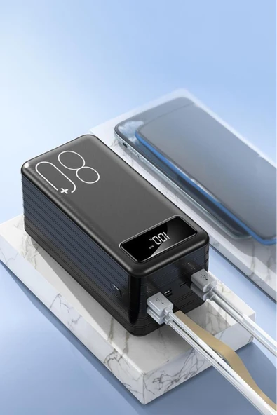 1080 80000mAh Ledli 4 Çıkışlı Taşınabilir Hızlı Şarj Dijital Göstergeli Powerbank - 4