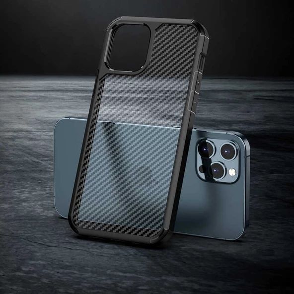 Apple iPhone 12 Pro Kılıf Zore İnoks Fiber Yüzey Tasarım Kılıf - Resim 7