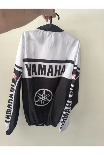 AKGÜNEŞ MOTOGARAJ YAMAHA KAPLAMAL MOTOSİKLET YAĞMURLUĞU SİYAH BEYAZ - 2