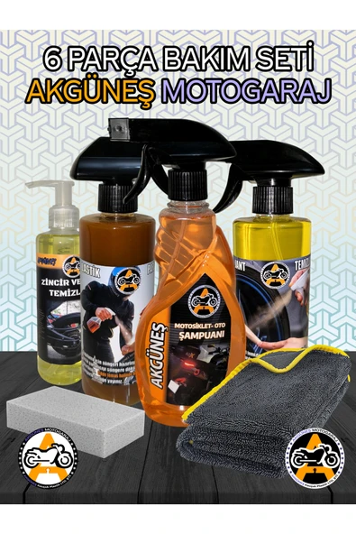 AKGÜNEŞ MOTOGARAJ Akgüneş Moto Bakım Seti 6 Lı