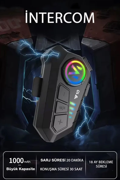 AKGÜNEŞ MOTOGARAJ MOTORCU KASK İÇİ İNTERCOM IŞIKLI