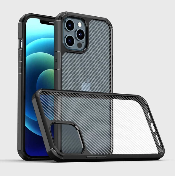 Apple iPhone 12 Pro Kılıf Zore İnoks Fiber Yüzey Tasarım Kılıf - Resim 2
