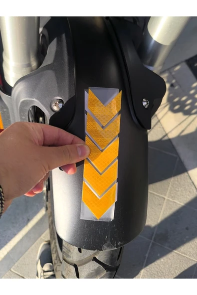 AKGÜNEŞ MOTOGARAJ Ön Çamurluk Reflektörü Evrensel Uyum, Yüksek Görünürlük Sarı Ve Lacivert - 2