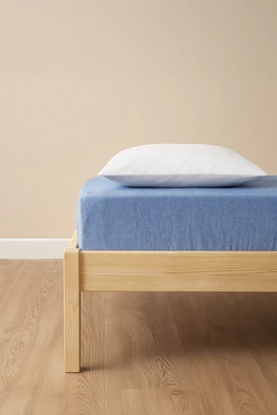 Tek Kişilik Nevresim Takımı İndigo Mavi Eco Cotton - 3