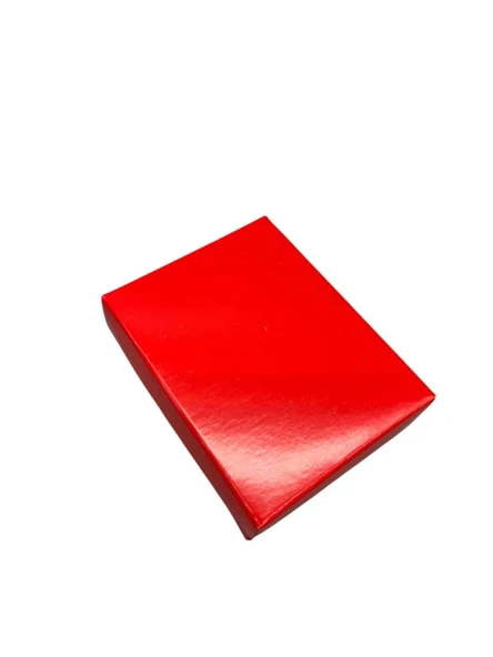 Karton Süngerli Kırmızı Renk 8/6 cm 48 Adet Üçlü Set Takı Kutusu - 4