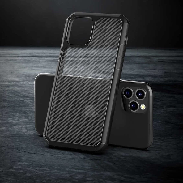 iPhone 11 Pro Max Kılıf Zore İnoks Fiber Yüzey Tasarım Kılıf - 6