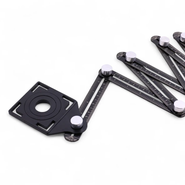 Akıllı Katlanır Gönye 8 Kat Çok Açılı Ölçüm Cetveli Fayans Ahşap Tuğla Cam Taş Kesim İşaretleme Arac - Resim 9