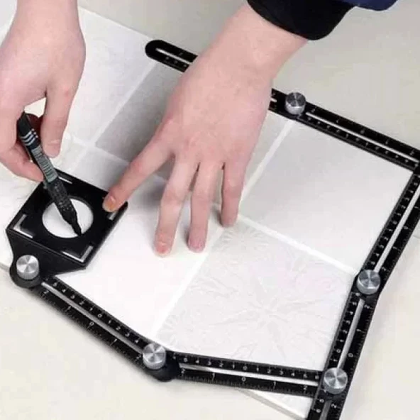 Akıllı Katlanır Gönye 8 Kat Çok Açılı Ölçüm Cetveli Fayans Ahşap Tuğla Cam Taş Kesim İşaretleme Arac - Resim 5