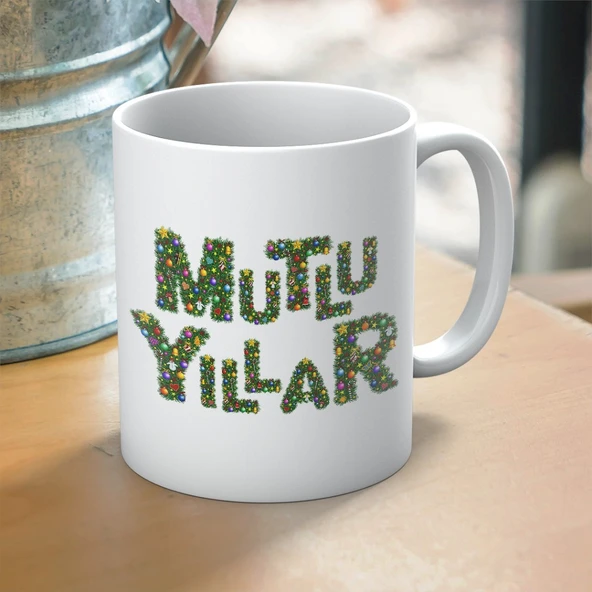 Mutlu Yıllar Yazılı Yılbaşına Özel Hediyelik Kupa Bardak ürün görseli