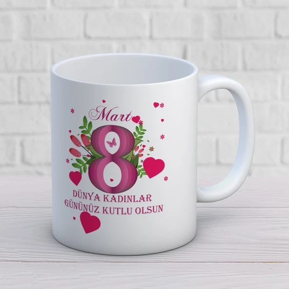 8 Mart Dünya Kadınlar Gününe Özel Hediyelik Kupa Bardak ürün görseli 1