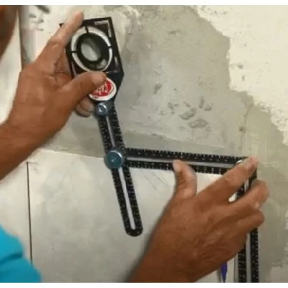 Akıllı Katlanır Gönye 8 Kat Çok Açılı Ölçüm Cetveli Fayans Ahşap Tuğla Cam Taş Kesim İşaretleme Arac - Resim 10